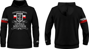 Bluza patriotyczna z kapturem i kieszenią PAT_35 Narodowe Siły Zbrojne Chwała Bohaterom patriotus