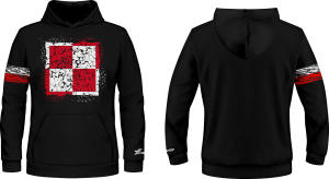 Bluza patriotyczna z kapturem i kieszenią PAT_36 szachownica lotnicza patriotus