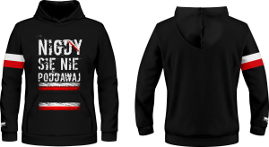 Bluza patriotyczna z kapturem i kieszenią nigdy się nie poddawaj patriotus PAT_128 