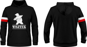 Bluza patriotyczna z kapturem i kieszenią patriotus PAT_121 niedźwiedź Wojtek 