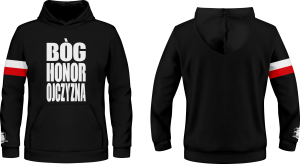 Bluza patriotyczna z kapturem i kieszenią patriotus PAT_120 Bóg Honor Ojczyzna 