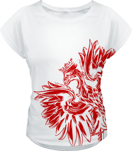 Koszulka damska luźna kibica polska orzeł SDPOL_18